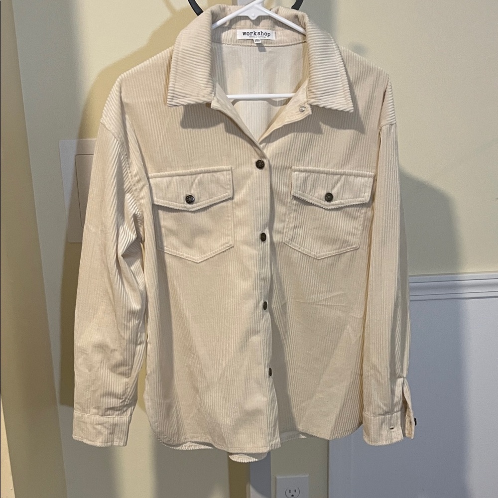 Workshop Republic Clothing Beige Corduroy Shirt